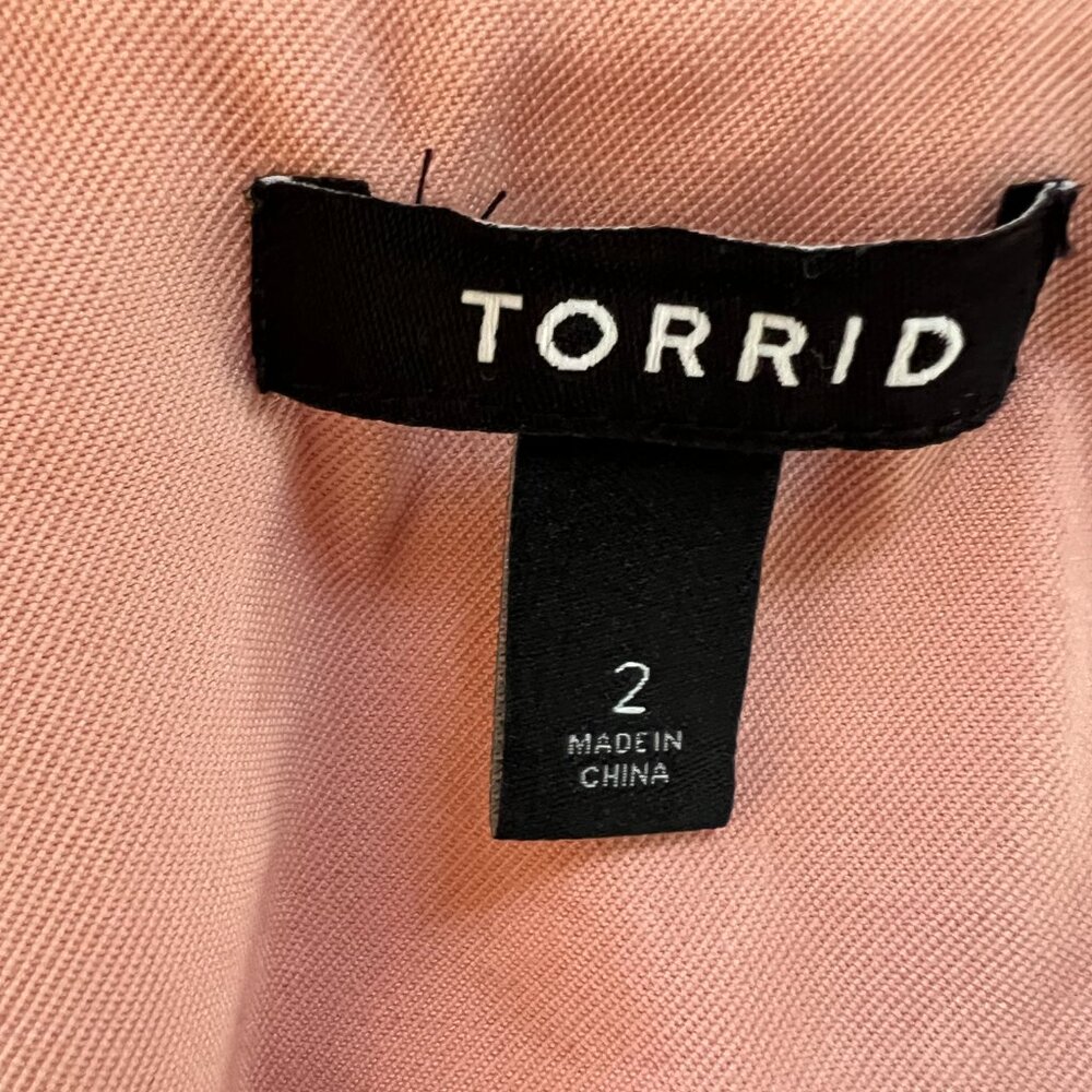 Torrid Light Weight Open Front Jacket - Shell Pink - Size 2X - Picture 8 of 11